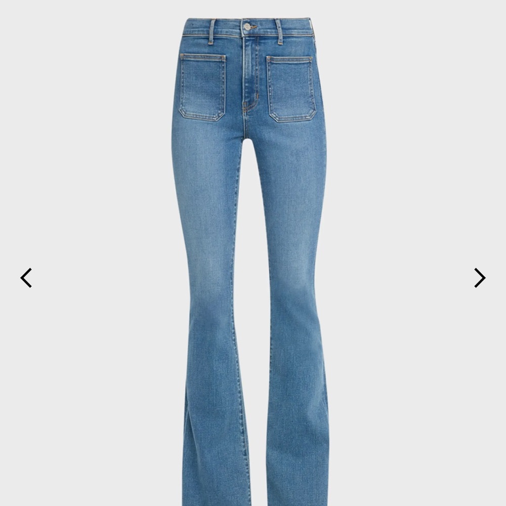 Veronica Beard Beverly Flare Patch Pocket Jeans Sierra Size 28